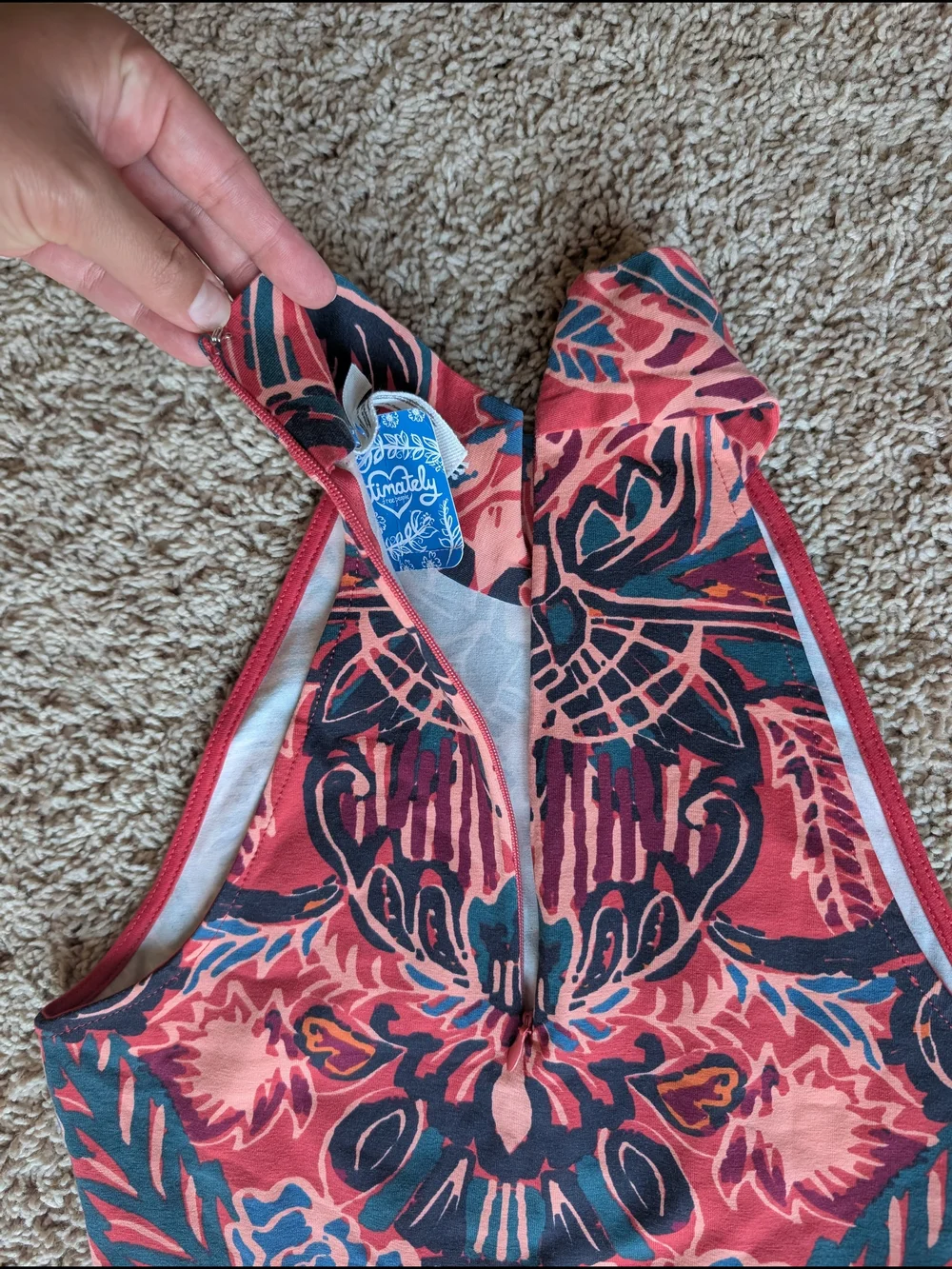 Free People Pink Multiprint Bodysuit